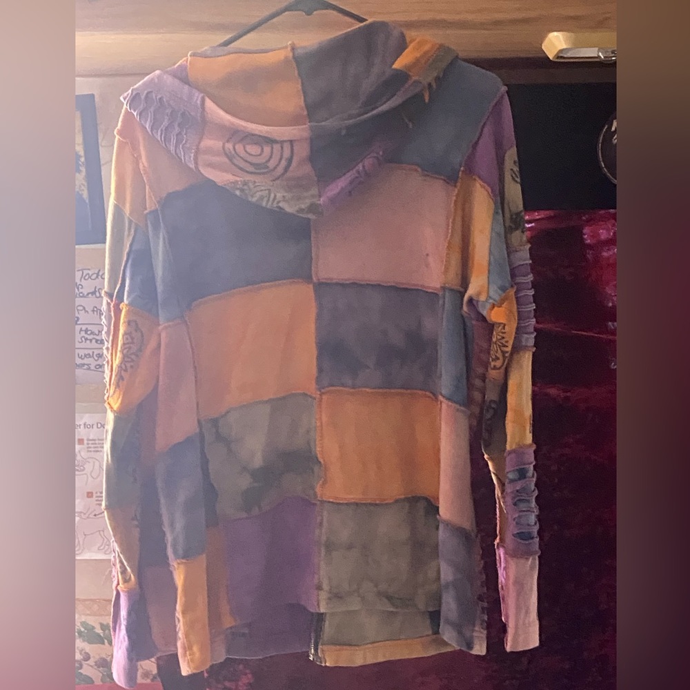 Rising International M hippy new age bohemian jacket vintage patch boho Nepal - Picture 2 of 7